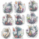 Pesquisar por dragões coloridos adesivos Aquarela