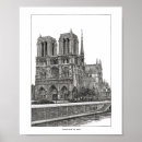 Pesquisar por catedral de notre dame pôsteres Preto e branco