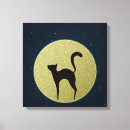 Pesquisar por silhueta gato impressão de canvas Lua