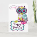 Pesquisar por coruja do feliz aniversario cartoes For her
