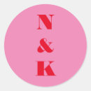 Pesquisar por monograma vermelho casamento adesivos Moderno