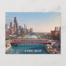Pesquisar por arte chicago cartoes postais Silhueta de chicago
