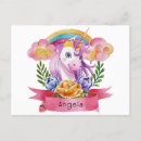 Pesquisar por cute unicorn cartoes postais Aquarela