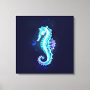 Pesquisar por cavalo marinho impressão de canvas Azul