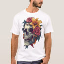 Pesquisar por crânio florido camisetas Esqueleto