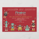 Pesquisar por robô aniversário convites Retrô