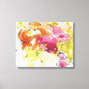 Pesquisar por alaranjadas da flor impressão de canvas Flores da aguarela