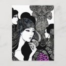 Pesquisar por arte asiática cartoes postais Mulher