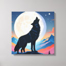 Pesquisar por wolf impressão de canvas Uivando na lua