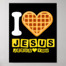 Pesquisar por eu amo jesus pôsteres Waffle
