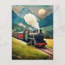 Pesquisar por steam train cartoes postais Locomotiva