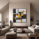 Pesquisar por amarelo e preto impressão de canvas Geométrico