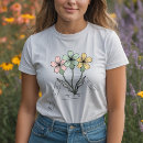 Pesquisar por flores minimalistas camisetas Ilustração botânica