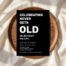 Pesquisar por de engraçados do 90 aniversário convites Preto e branco