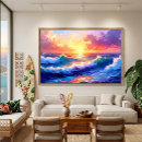 Pesquisar por pinturas ondas oceano artes pôsteres Nascer do sol