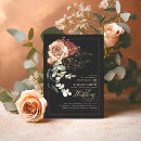 Pesquisar por floral dourado no preto casamento convites Para eles