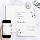 Pesquisar por festa de aniversário preto e branco 13 18 convites tipografia