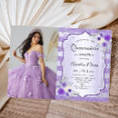 Pesquisar por cor violeta flor aniversário convites Quinceanera