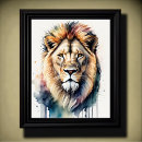 Pesquisar por leão masculino pôsteres Aquarela