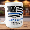 Pesquisar por agente da polícia canecas Linha azul fina