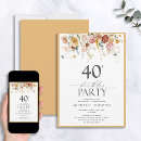 Pesquisar por anos elegante 40 aniversário convites Aquarela