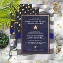 Pesquisar por agente da polícia convites Linha azul fina