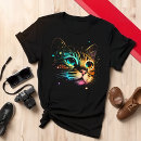 Pesquisar por gato colorido camisetas Design de gato artístico