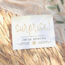 Pesquisar por festa surpresa aniversário convites Brilho dourado