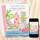 Pesquisar por flamingo do verão convites Rosa