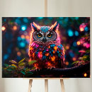 Pesquisar por coruja colorida impressão de canvas Arte