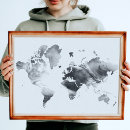 Pesquisar por mapa mundo branco artes pôsteres Preto e branco