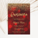 Pesquisar por red glitter convites Quinceanera