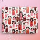 Pesquisar por boneca japonesa papel de presente Kokeshi