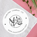 Pesquisar por seu logotipo aqui adesivos Preto e branco