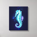 Pesquisar por cavalo marinho impressão de canvas Azul