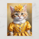 Pesquisar por vestido amarelo cartoes postais Gato
