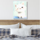 Pesquisar por gato branco bonito impressão de canvas Animal
