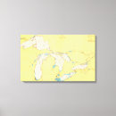 Pesquisar por grandes lagos impressão de canvas Mapa