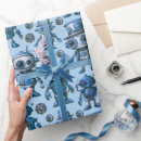 Pesquisar por aniversário do robô papel de presente Azul