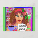 Pesquisar por café engraçado cartoes postais Retrô