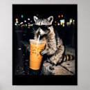 Pesquisar por guaxinim engraçado pôsteres Animal de café