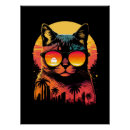 Pesquisar por gato com óculos de sol pôsteres Retrô