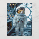 Pesquisar por gato no espaço cartoes postais Astronauta