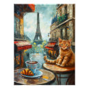 Pesquisar por gato francês pôsteres Café