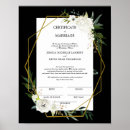 Pesquisar por certificado de casamento pôsteres Elegante