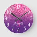 Pesquisar por brilho rosa quente relogios de parede Monograma