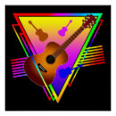 Pesquisar por guitarra colorida pôsteres Retrô