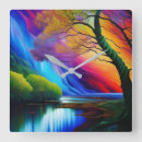 Pesquisar por árvore arco íris relogios de parede Colorido