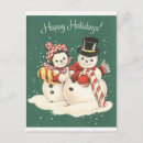 Pesquisar por vintage snowman cartoes postais Feriados felizes