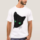 Pesquisar por gato preto com olhos verdes camisetas Gatinho